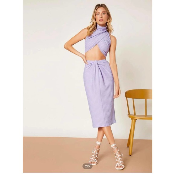 SHEIN Dresses & Skirts - SHEIN HIGH NECK RIB KNIT SET LARGE NEW